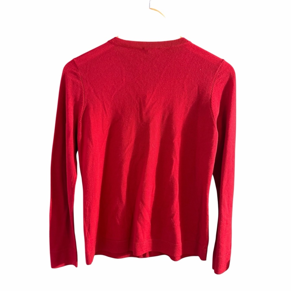 Talbots Red Merino Wool Cardigan with Decorative Buttons Small Petite - Picture 5 of 9
